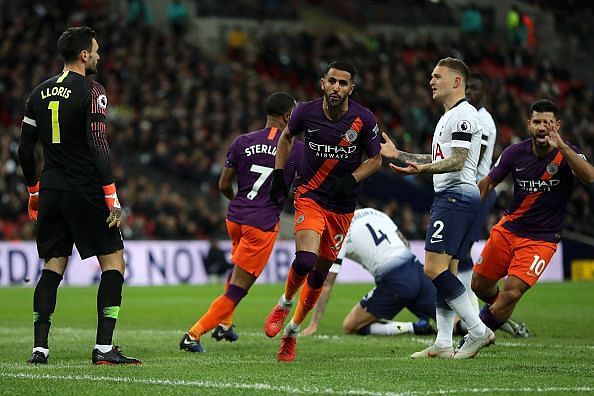 City's Algerian winger Riyad Mahrez was the hero in Manchester City's 1-0 at Wembley in October